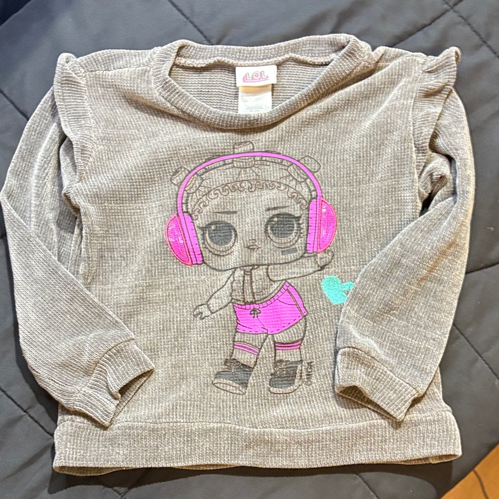 Kids Gray LOL Surprise Sweater with Pink Accents